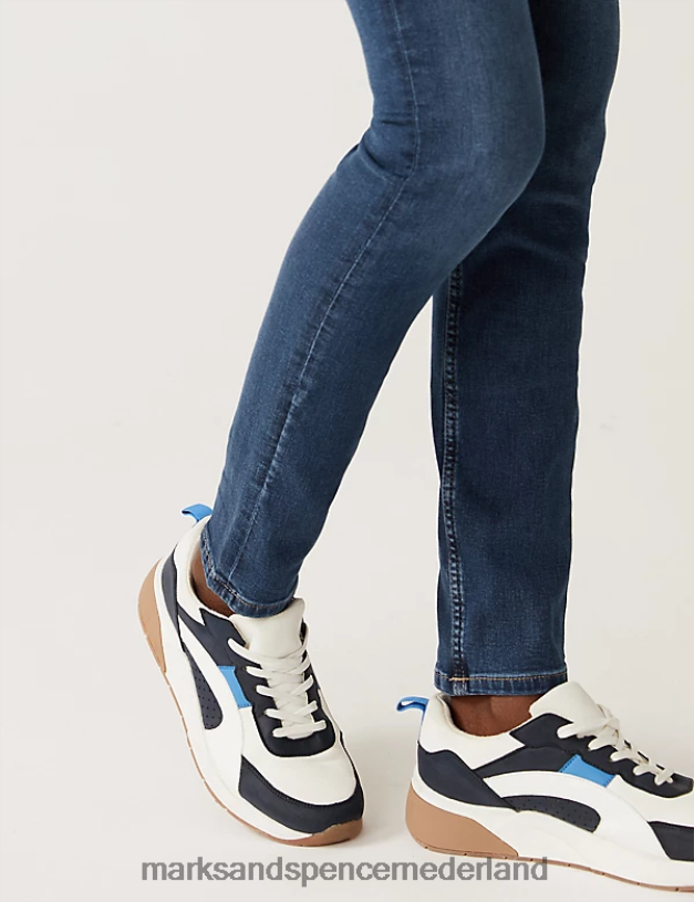 Marks & Spencer vrouwen Lily slim-fit jeans met stretch middelblauwe denim kleding N8VZP2729