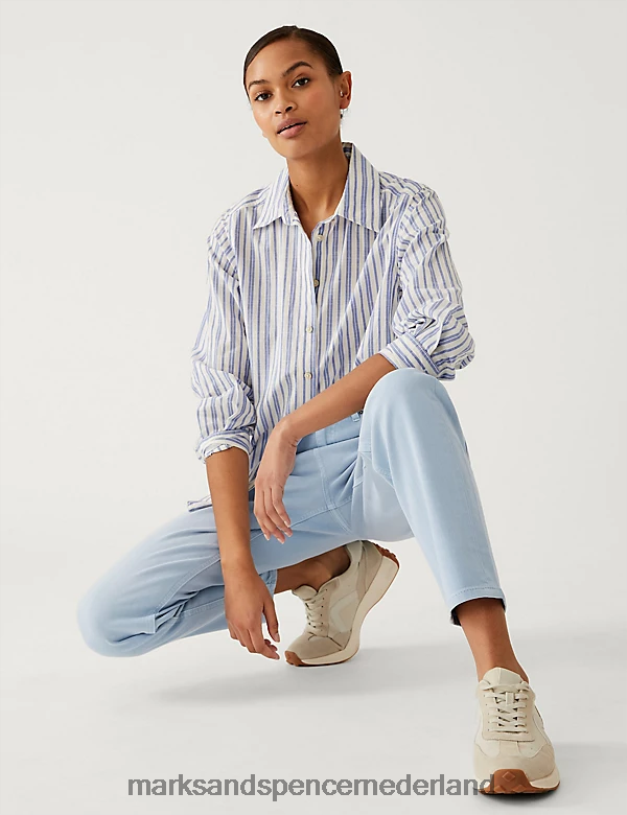 Marks & Spencer vrouwen Mom jeans met hoge taille blauw kleding N8VZP2802