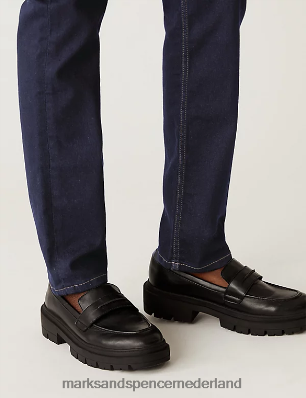 Marks & Spencer vrouwen Sienna jeans met rechte pijpen en stretch indigo-mix kleding N8VZP2754