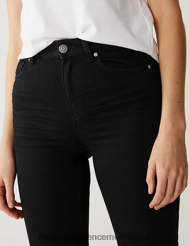 Marks & Spencer vrouwen Sienna jeans met rechte pijpen en stretch zwarte mix kleding N8VZP2750