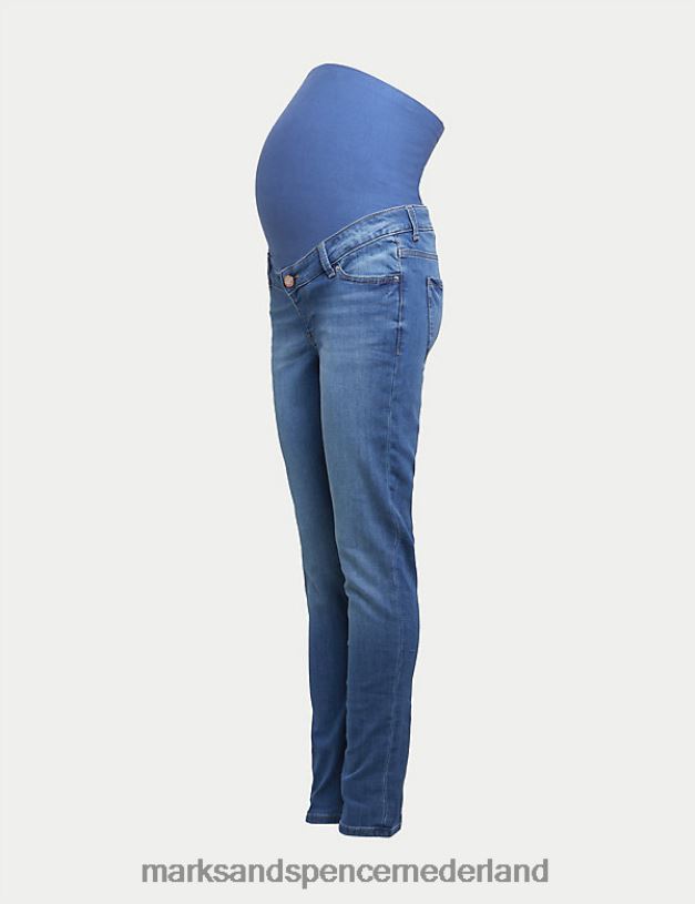 Marks & Spencer vrouwen zwangerschaps-klimop over skinny jeans met een buikje middelmatige indigo kleding N8VZP3163