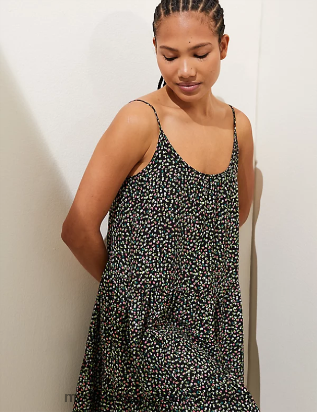 Marks & Spencer vrouwen 2 stuks mini-swing strandjurken zwarte mix kleding N8VZP2948