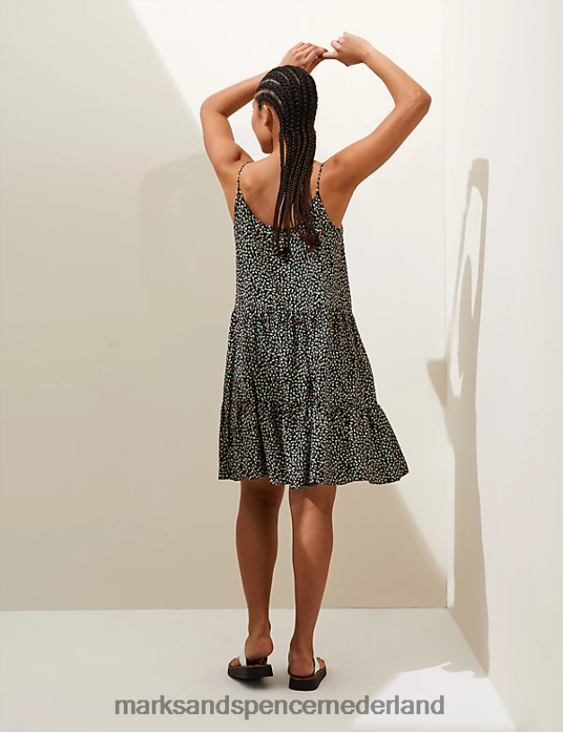 Marks & Spencer vrouwen 2 stuks mini-swing strandjurken zwarte mix kleding N8VZP2948