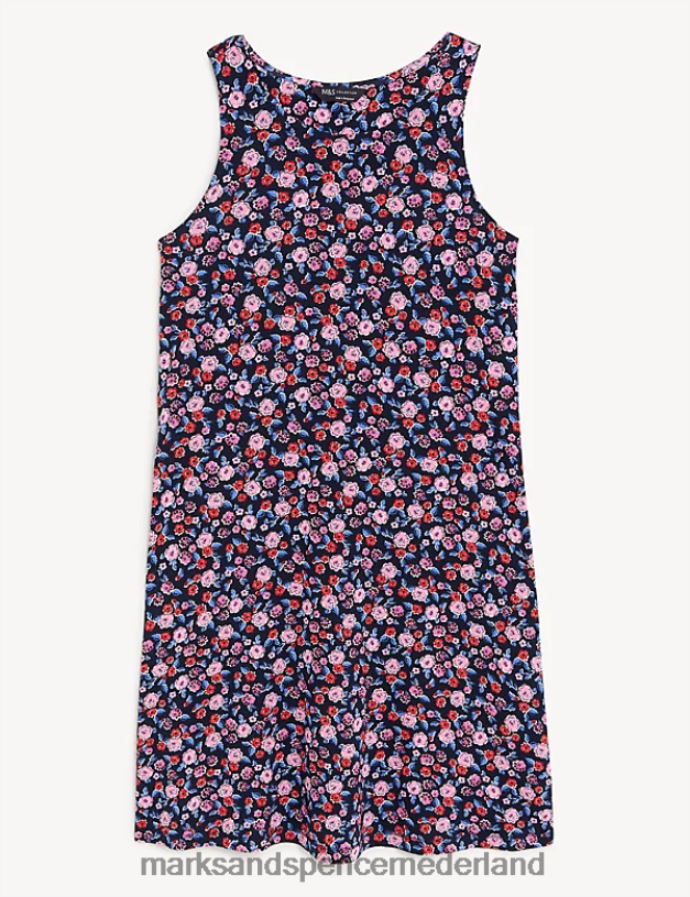 Marks & Spencer vrouwen Mini-swingjurk met jerseyprint multi kleding N8VZP1569