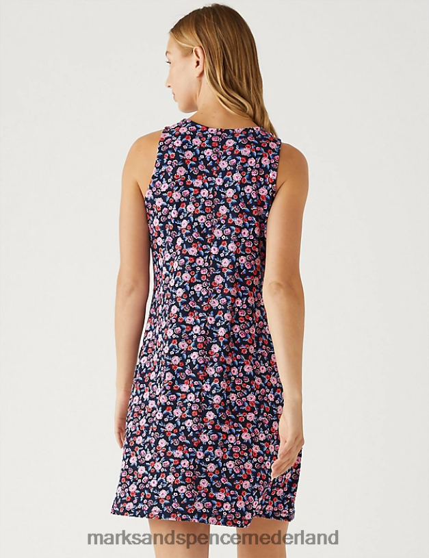 Marks & Spencer vrouwen Mini-swingjurk met jerseyprint multi kleding N8VZP1569