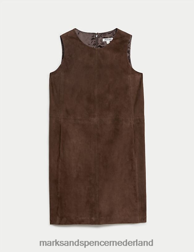 Marks & Spencer vrouwen Suède mini-shiftjurk chocolade kleding N8VZP1113