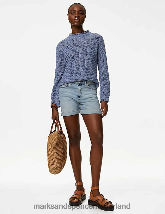 Marks & Spencer vrouwen denim boyfriend-short licht indigo kleding N8VZP1457