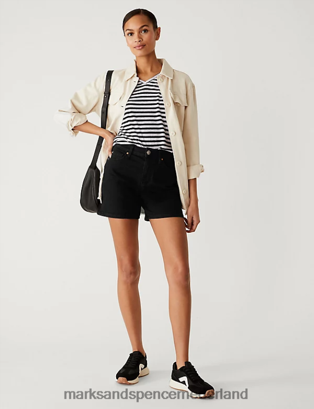 Marks & Spencer vrouwen korte spijkerbroek zwart kleding N8VZP3405