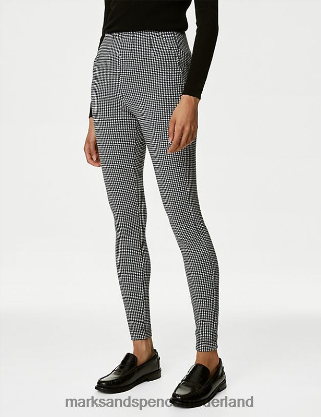 Marks & Spencer vrouwen Magische vormende dogtooth-legging zwarte mix kleding N8VZP813