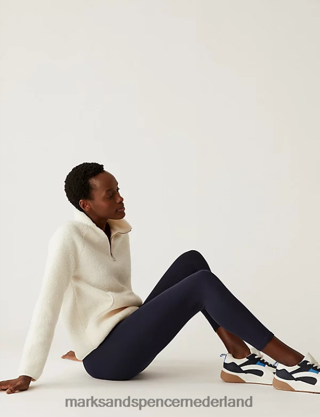 Marks & Spencer vrouwen cropped legging met hoge taille marine kleding N8VZP2996