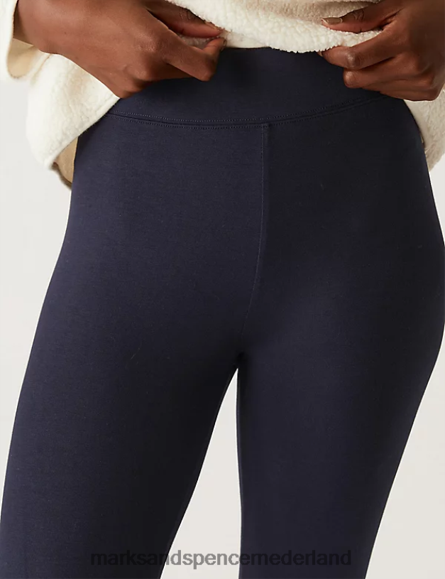 Marks & Spencer vrouwen cropped legging met hoge taille marine kleding N8VZP2996
