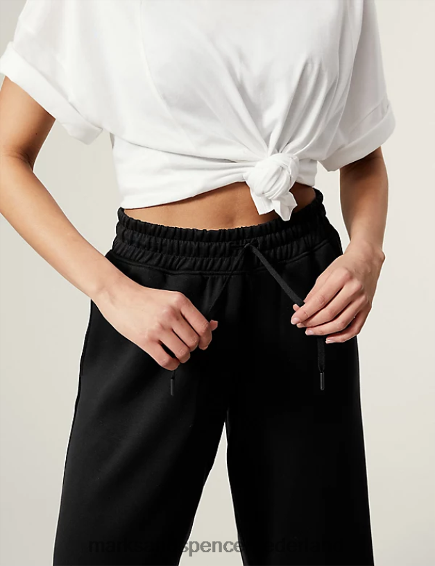 Marks & Spencer vrouwen culottes met hoge taille en wijde pijpen zwart kleding N8VZP2262