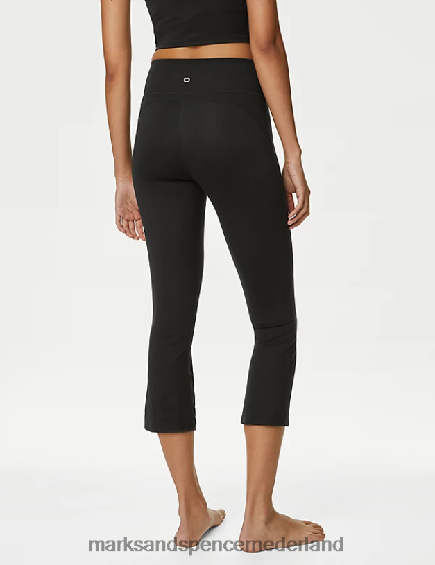 Marks & Spencer vrouwen go balance cropped uitlopende yogalegging zwart kleding N8VZP345