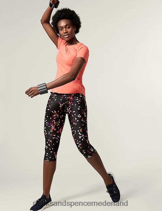 Marks & Spencer vrouwen go move bedrukte cropped gymlegging zwart c kleding N8VZP3277