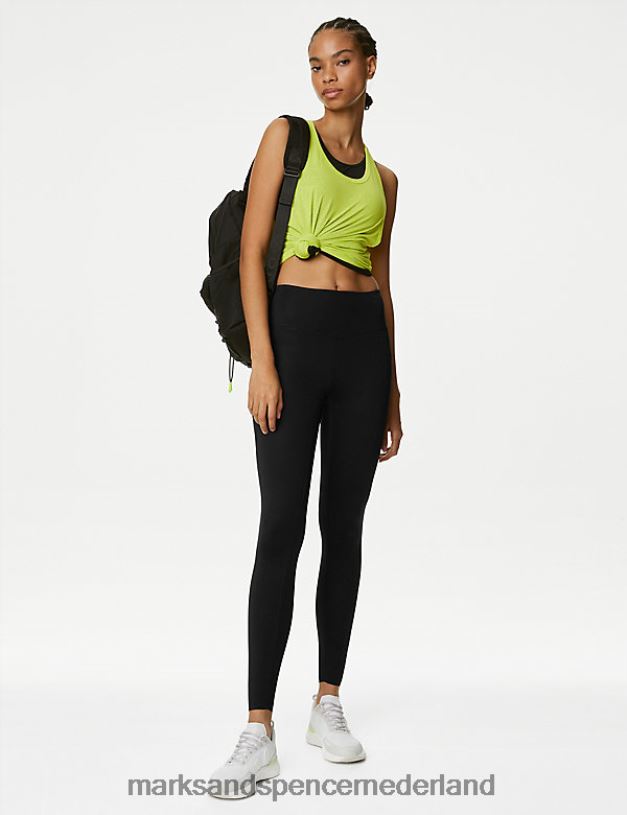 Marks & Spencer vrouwen go train mesh gymlegging met hoge taille zwart kleding N8VZP1777