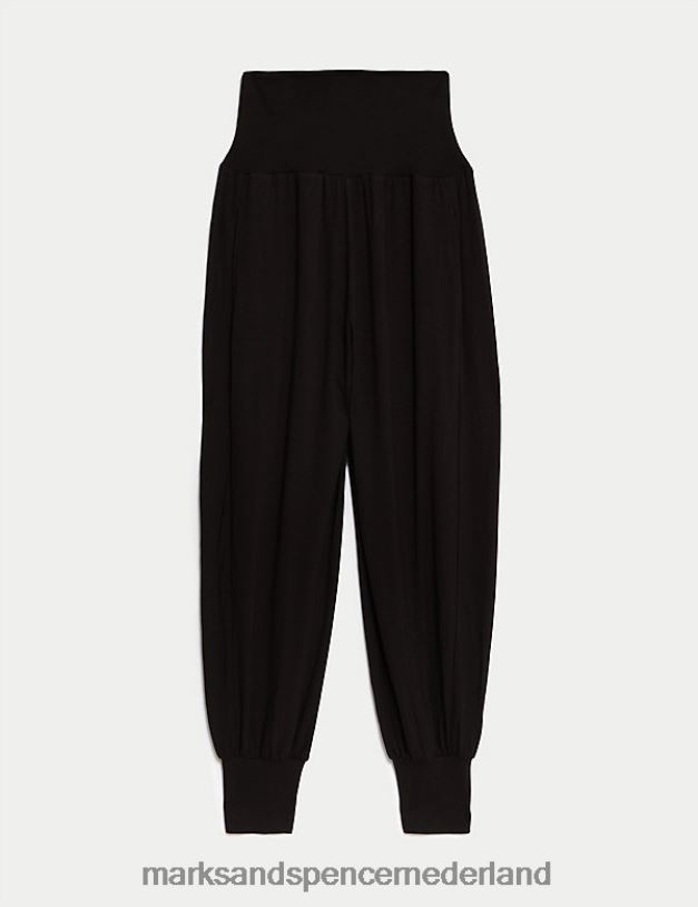 Marks & Spencer vrouwen haremyoga-joggingbroek met hoge taille zwart kleding N8VZP2706
