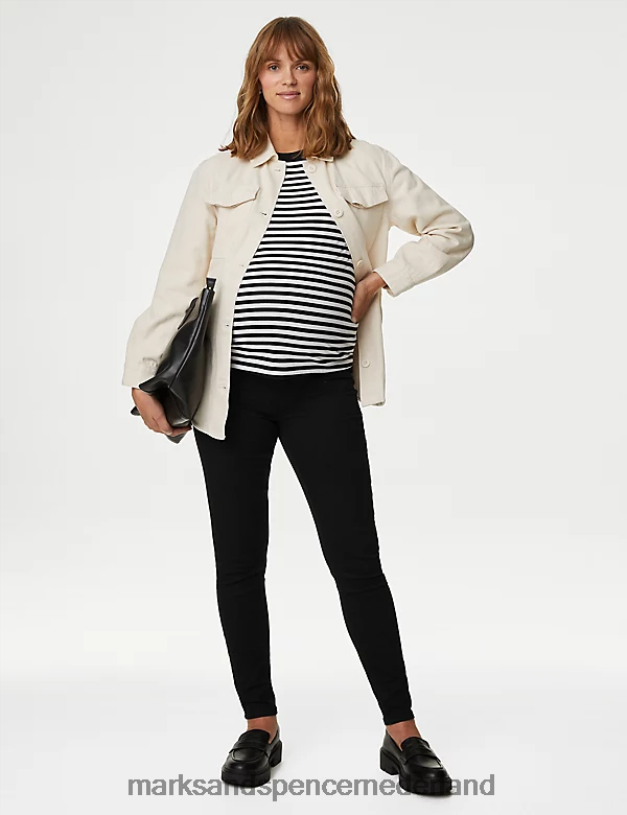Marks & Spencer vrouwen zwangerschaps-jegging over buikjegging zwart kleding N8VZP2292