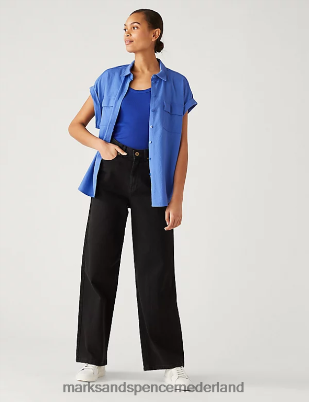 Marks & Spencer vrouwen jersey overhemd met kraag wolvin kleding N8VZP2646