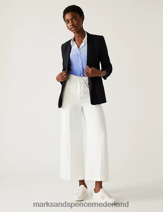 Marks & Spencer vrouwen overhemd met lange mouwen en print lichtblauw mengsel kleding N8VZP1311