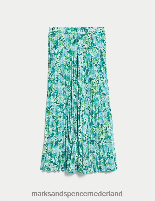 Marks & Spencer vrouwen Midaxi-rok met bloemenplooi multi kleding N8VZP1478