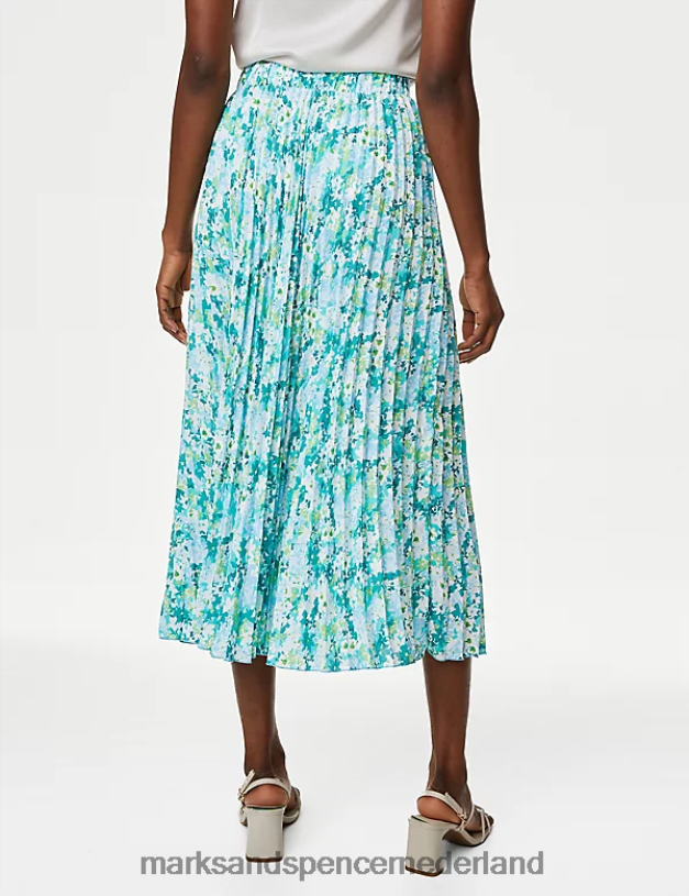 Marks & Spencer vrouwen Midaxi-rok met bloemenplooi multi kleding N8VZP1478