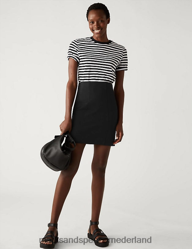 Marks & Spencer vrouwen jersey mini-a-lijnrok zwart kleding N8VZP2827
