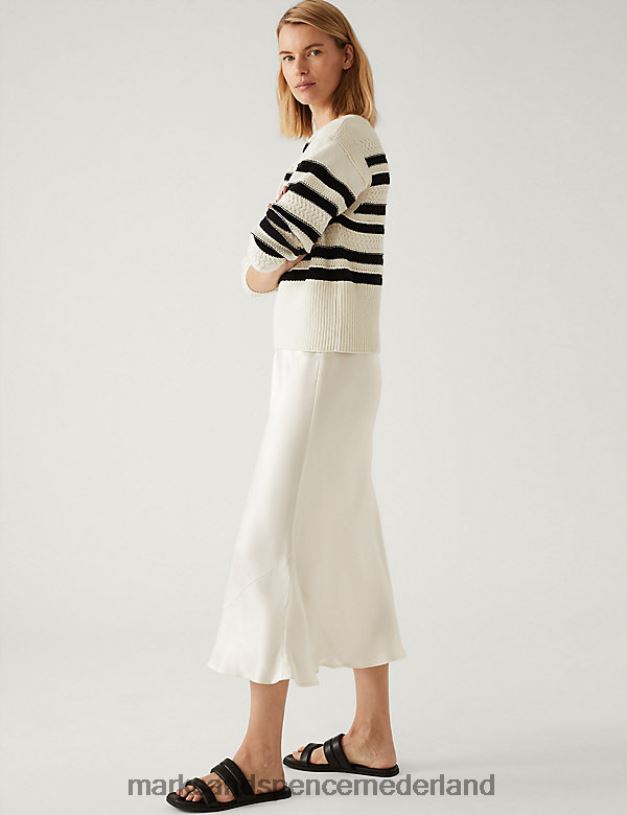 Marks & Spencer vrouwen satijnen midaxi sliprok ivoor kleding N8VZP1228
