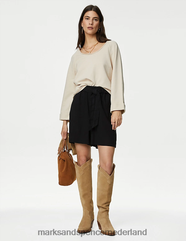 Marks & Spencer vrouwen puur katoenen sweatshirt ecru kleding N8VZP129