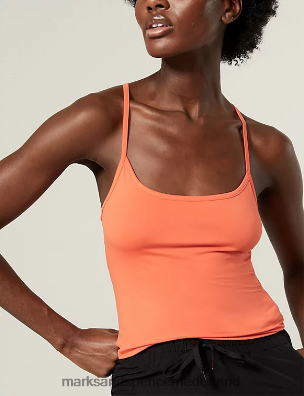 Marks & Spencer vrouwen 2-in-1 T-shirt met ronde hals en print mandarijn kleding N8VZP1140