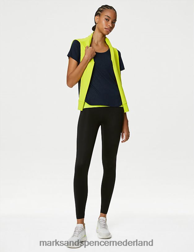 Marks & Spencer vrouwen Dubbellaags T-shirt met ronde hals en bandjes marine kleding N8VZP1501