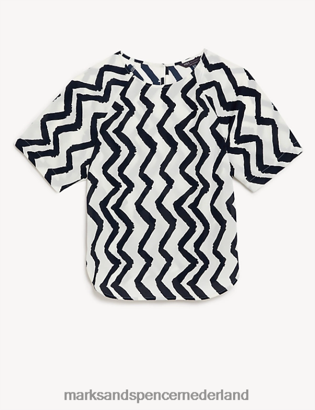 Marks & Spencer vrouwen bedrukte bovenkant ivoor mix kleding N8VZP2166