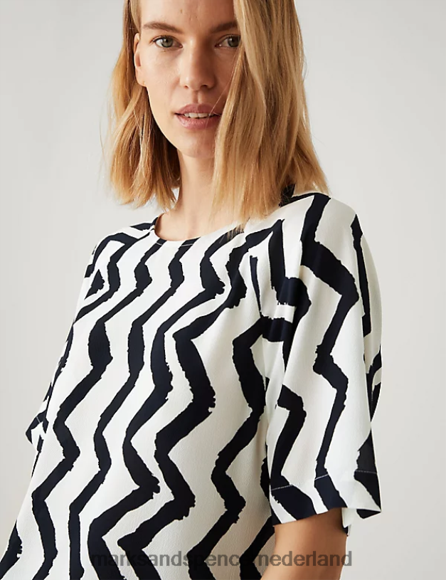 Marks & Spencer vrouwen bedrukte bovenkant ivoor mix kleding N8VZP2166