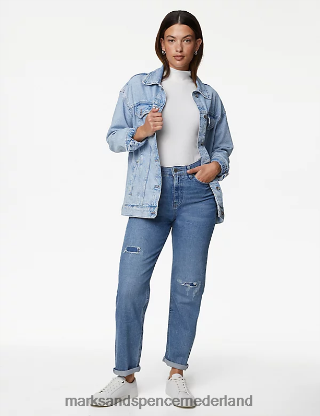 Marks & Spencer vrouwen 2 stuks katoenrijke slim-fit tops zwarte mix kleding N8VZP2719