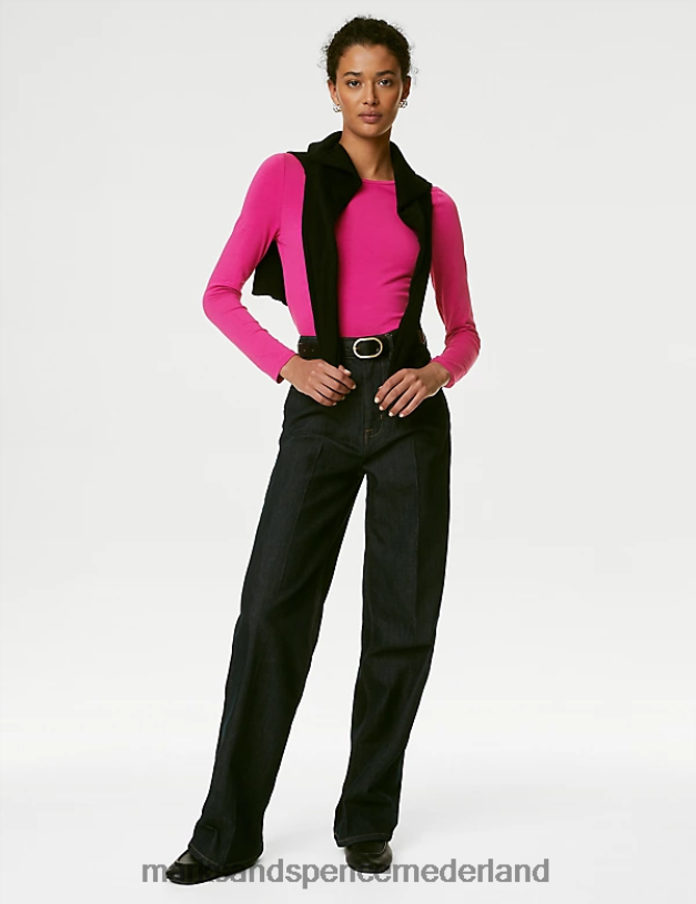 Marks & Spencer vrouwen 2 stuks katoenrijke tops roze mix kleding N8VZP84