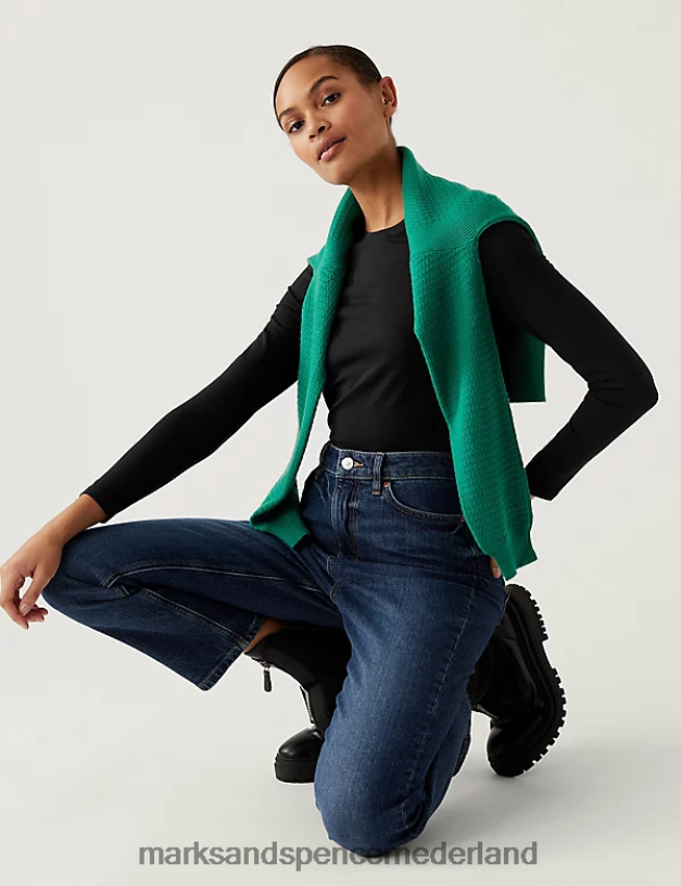 Marks & Spencer vrouwen 3 stuks katoenrijke slim-fit top zwart kleding N8VZP2988