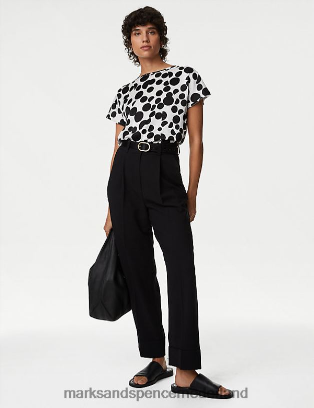 Marks & Spencer vrouwen bedrukte bovenkant ivoor mix kleding N8VZP85