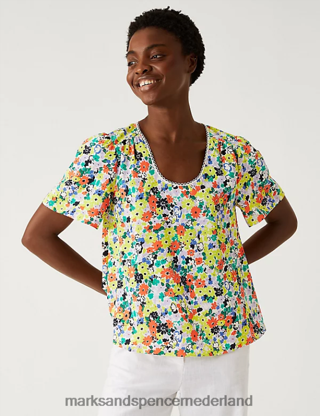 Marks & Spencer vrouwen bedrukte bovenkant multi kleding N8VZP2054