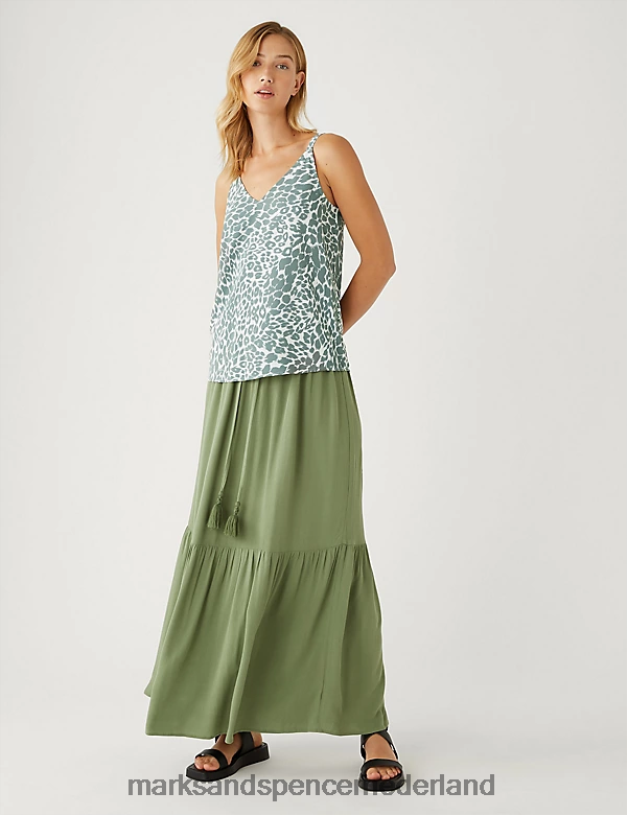 Marks & Spencer vrouwen bedrukte cami-top grijze mix kleding N8VZP3108