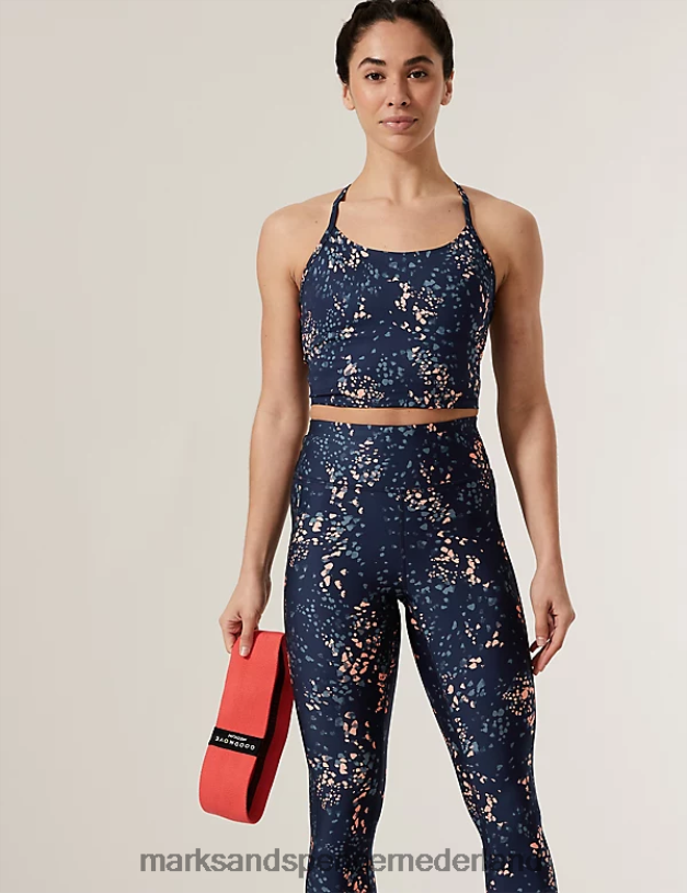 Marks & Spencer vrouwen crop top met gekruiste bandjes en print op de rug helder koraal kleding N8VZP2855