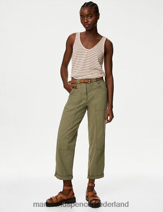 Marks & Spencer vrouwen getextureerd gestreept vesttopje witte mix kleding N8VZP1619