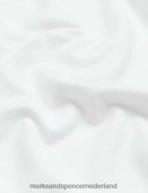 Marks & Spencer vrouwen top met schuine hals en 3/4 mouwen ivoor kleding N8VZP3026