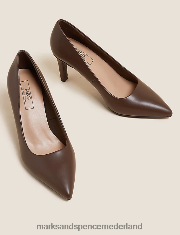 Marks & Spencer vrouwen Puntige pumps met stilettohak rijk kwarts schoenen N8VZP699