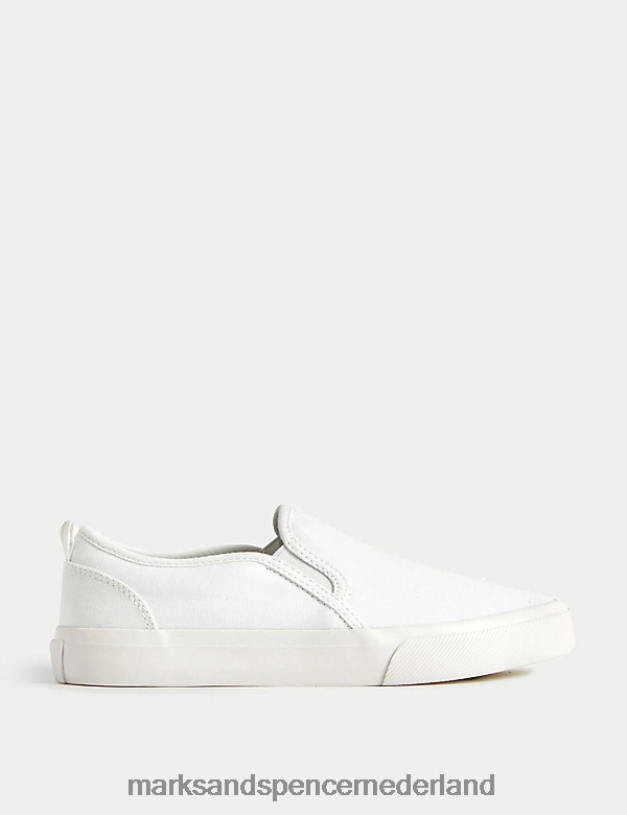 Marks & Spencer vrouwen canvas instapsneakers wit schoenen N8VZP3099